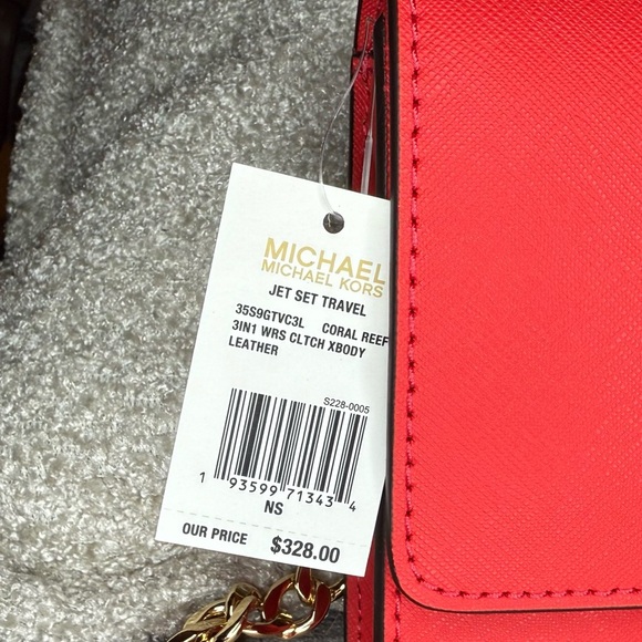Michael Kors 3 in 1 Clutch Crossbody - Coral Reef Leather - Picture 5 of 8